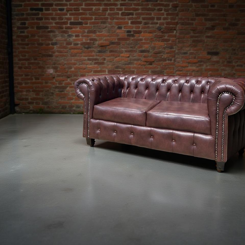 2 Seater Chesterfield European Leather